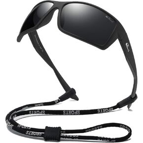 Bevi Sports Sunglasses Polarized Lens/TR 90 Frame with Spring Hinges Glasses For Men Women Cycling Running Baseball