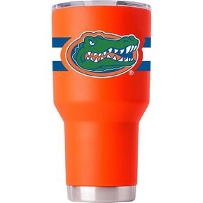 Gametime Sidekicks Florida 30oz Dark Orange Tumbler - Officially Licensed, 18/8 Stainless Steel, Double-walled, Vacuum-insulated, UV LED Printed Logos, Sweatless, Stays Hot/Cold - 360 Wrap