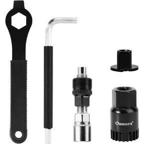 Oumers Bike Crank Puller Bike Crank Arm Remover + Bottom Bracket Remover + Allen Key Wrench +Square Head + Auxiliary Wrench, Necessary Bicycle Crank Extractor Tool Crankset Arm Remover Repair Tool Set