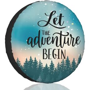 Camper Spare Tire Cover for Rv Trailer Life is Better Around The Campfire RV Spare Tire Cover Waterproof Dustproof Trailer Tire Covers for SUV Truck Travel 14in.