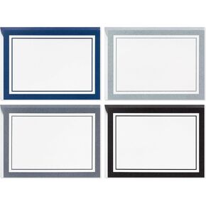 Hallmark Blank Cards Assortment with Organizer, Black & White Stripes (40 Note Cards with Envelopes) for Graduation, Just Because, All Occasion