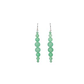 Green Chalcedony Round Aqua Drop Earrings 925 Sterling Silver Ear Wire Long Dangle Earrings for Women