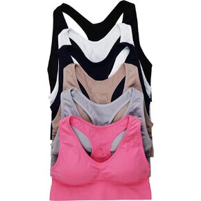 ToBeInStyle Women’s Pack of 6 Comfortable and Supportive Racerback Sports Bras