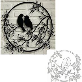 Bird Metal Die Cuts,Flower Leaves Bird on Branches Round Frame Nature Border Cutting Dies Cut Stencils for DIY Scrapbooking Photo Decorative Embossing Paper Dies for Scrapbooking Card Making