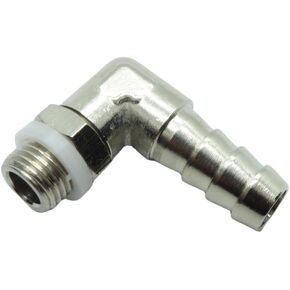 1 Piece Brass 10 mm or 3/8" Barb to M10 x 1 Male Metric 90° Elbow Swivel Rotating 360 Fitting