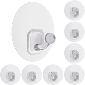 Uten Adhesive Hooks for Hanging 10 Pack, Heavy Duty Wall Hooks 11 lbs, Self Adhesive Waterproof Sticky Robe Towel Hooks for Home, Bathroom, Kitchen, Outdoor