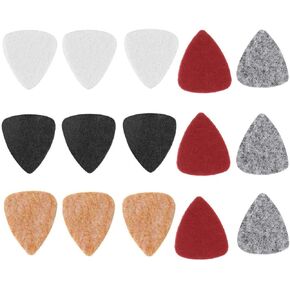 15 Pieces 3mm Felt Picks Plectrums for Bass Guitar Ukulele Multi-Color