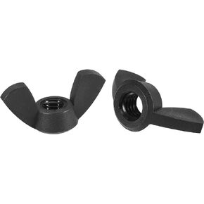 uxcell M4 Wing Nuts Nylon Butterfly Nut Hand Twist Tighten Fasteners Black 25pcs