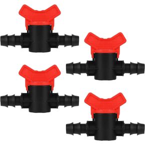 4PCS 3/8“ ID in Line Hose Barbed Ball Valve Shut-Off Switch with Hose Barb for Aquarium Garden Micro Irrigation