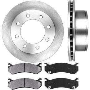Callahan Rear Brake Kit for GMC Chevy Silverado Sierra Suburban Avalanche Yukon XL 2500 Brake Rotors w/ [4.84" Hub Hole] + Semi-Metallic Brakes Pads