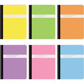 Oxford Poly Composition Notebooks 6 Pack, Wide Ruled Paper, 9-3/4 x 7-1/2 Inches, 100 Sheets, Assorted Pastel Covers (64956)