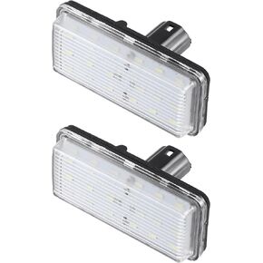 Car 6000K White LED License Plate Light Assembly 81271-60332 3528SMD for Toyota Land Cruiser 1998-2019 for Lexus GX470 2003-2009 ABS Clear Black (Set of 2)