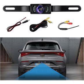 Back Up Camera for Cars with 8 Light,HD Night Vision License Plate Backup Camera with 170° Wide Angle,Universal Rear View Camera for Cars Includes Mounting Accessories