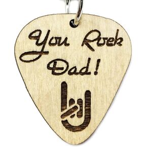 You Rock Dad Guitar Pick Keychain Father's Day Gift | Cute Last-Minute Small Gift for Dad Key-Ring in Kuwait
