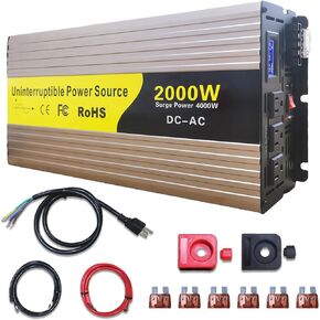 2000W Primary Sump Pump Backup System LCD Display Auto Switches for Continuous Sump Pump Operation Sump Pump Backup Power System for Emergency and Power Outage
