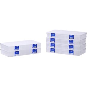 BangQiao 6 Pack Clear Plastic Storage Box with Fixed Grid, Transparent Organizer Divider Case for Seed Bead, Tiny Button, Small Part, Art & Craft Supplies (2 x 15 Grids + 2 x 18 Grids + 2 x 24 Grids) in Kuwait