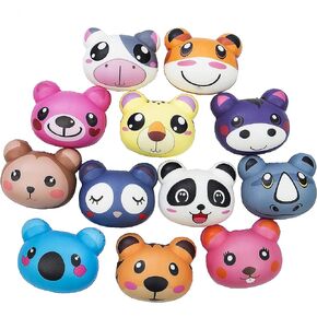12PCs Animal Combination Squishies Slow Rising Jumbo Kawaii Cute Scent Kids Party Toys Stress Reliever Toy Decoration
