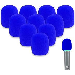 10 Pcs Microphone Cover, Microphone Covers Foam, Reusable Foam Covers Micro Foam Filter for Most Microphone, Blue