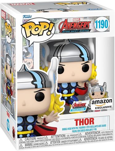 Funko Pop! & Pin: The Avengers: Earth's Mightiest Heroes - 60th Anniversary, Thor with Pin, Amazon Exclusive in Saudi Arabia