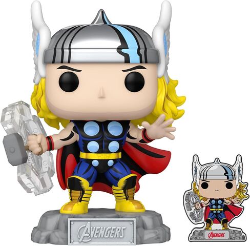 Funko Pop! & Pin: The Avengers: Earth's Mightiest Heroes - 60th Anniversary, Thor with Pin, Amazon Exclusive in Saudi Arabia