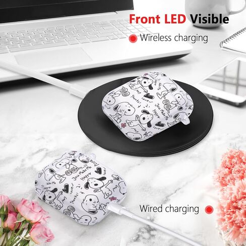 حافظة شفافة لأجهزة AirPods مع سلسلة مفاتيح، تصميم شخصية كرتونية لطيفة، غطاء حماية كامل ناعم من مادة TPU الناعمة لحافظة AirPods الجيل الثاني والأول in Kuwait