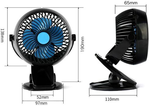 Unifizz مشبك على مروحة باردة محمولة دوران مروحة مكتب صغيرة قابلة للتعديل سرعة مراوح السيارة in Kuwait