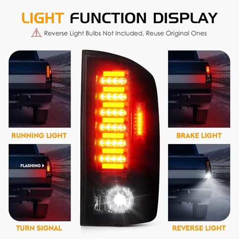 ضوء خلفي LED + ضوء فرامل ثالث مناسب لسيارة دودج رام 1500 2002-2006، لسيارة دودج رام 2500 3500 2003-2006، مجموعة الضوء الخلفي وإضاءة توقف عالية، 3 قطع، عدسات دخان مبيت من الكروم in Kuwait