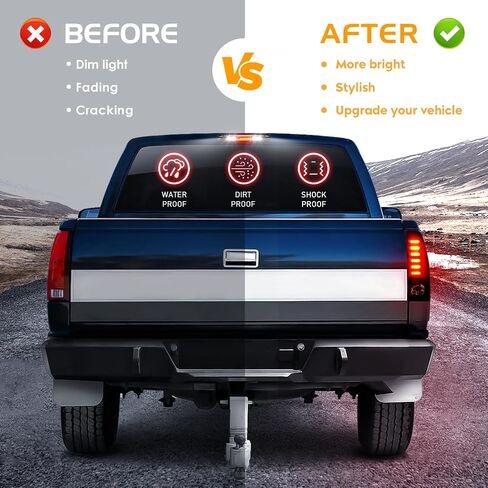 ضوء خلفي LED + ضوء فرامل ثالث مناسب لسيارة دودج رام 1500 2002-2006، لسيارة دودج رام 2500 3500 2003-2006، مجموعة الضوء الخلفي وإضاءة توقف عالية، 3 قطع، عدسات دخان مبيت من الكروم in Kuwait
