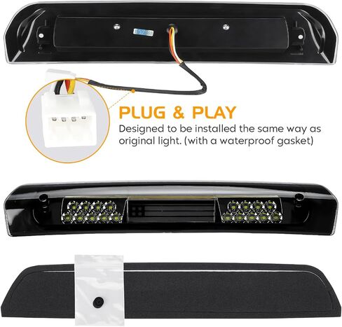 ضوء خلفي LED + ضوء فرامل ثالث مناسب لسيارة دودج رام 1500 2002-2006، لسيارة دودج رام 2500 3500 2003-2006، مجموعة الضوء الخلفي وإضاءة توقف عالية، 3 قطع، عدسات دخان مبيت من الكروم in Kuwait