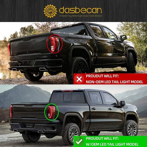 Dasbecan Right Passenger Side Tail Light Assembly Rear Lamp Halogen Type Compatible with 2019-2023 2024 GMC Sierra 1500/2500 HD/3500 HD Replace 84968737 in Saudi Arabia