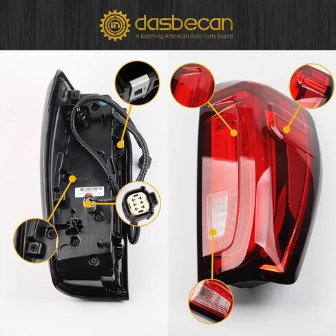 Dasbecan Right Passenger Side Tail Light Assembly Rear Lamp Halogen Type Compatible with 2019-2023 2024 GMC Sierra 1500/2500 HD/3500 HD Replace 84968737 in Saudi Arabia