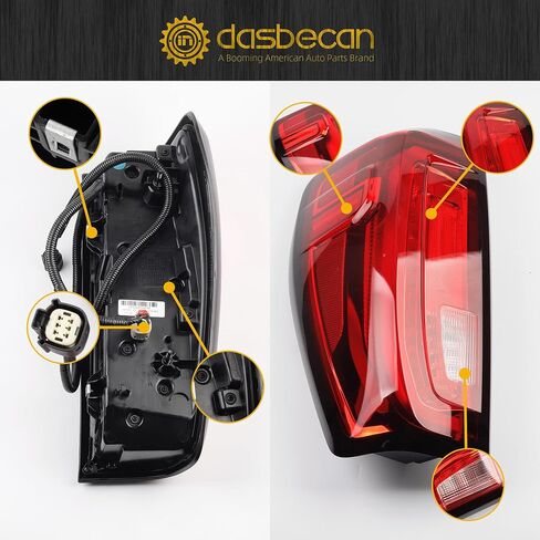 Dasbecan Right Passenger Side Tail Light Assembly Rear Lamp Halogen Type Compatible with 2019-2023 2024 GMC Sierra 1500/2500 HD/3500 HD Replace 84968737 in Saudi Arabia