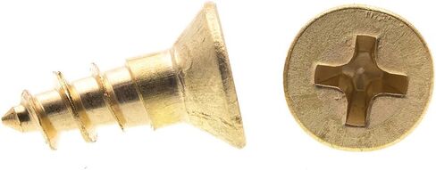 Prime-Line 9034968 Wood Screws, Flat Head, Phillips Drive, #8 X 1/2 In., Solid Brass (25 Pack) in Saudi Arabia