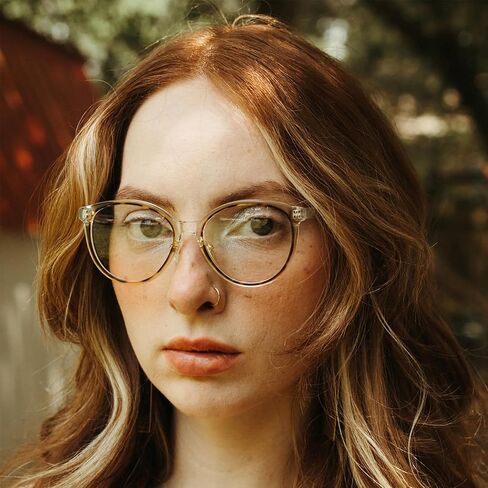TIJN Blue Light Glasses for Women Men,Computer Glasses Bluelight Blocking,Preppy Style Cateye Frame Clear Eyeglasses,Edin in Saudi Arabia