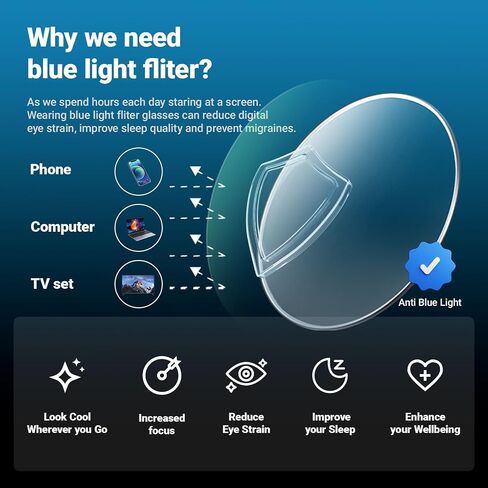 TIJN Blue Light Glasses for Women Men,Computer Glasses Bluelight Blocking,Preppy Style Cateye Frame Clear Eyeglasses,Edin in Saudi Arabia