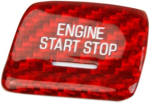 Red Carbon Fiber Engine Start/Stop Push Start Button Cover Trims for Chevrolet Corvette C7 2014-2019 in Saudi Arabia