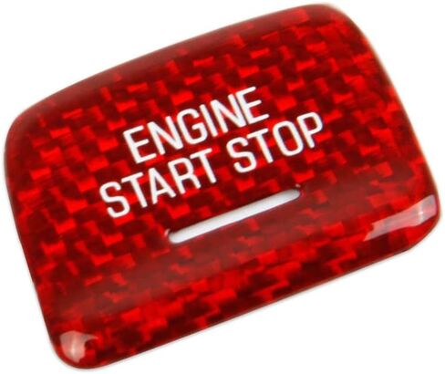 Red Carbon Fiber Engine Start/Stop Push Start Button Cover Trims for Chevrolet Corvette C7 2014-2019 in Saudi Arabia