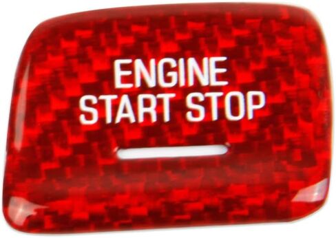 Red Carbon Fiber Engine Start/Stop Push Start Button Cover Trims for Chevrolet Corvette C7 2014-2019 in Saudi Arabia