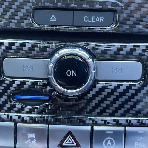 Silver Car Volume Button Cover Radio ON Button Cover Trim Sticker Decal Compatible with Mercedes Benz B C E G Class W246 W204 W212 ML W166 CL/SL/CLA/CLS/SLK(Model A) in Saudi Arabia