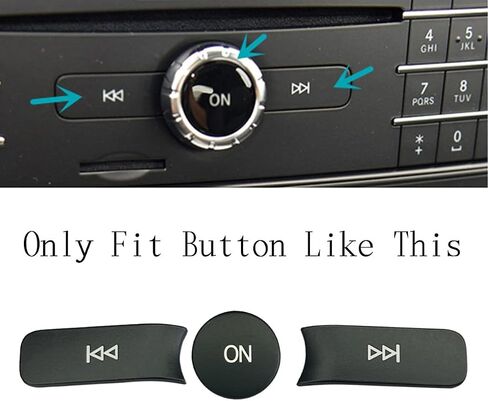 Silver Car Volume Button Cover Radio ON Button Cover Trim Sticker Decal Compatible with Mercedes Benz B C E G Class W246 W204 W212 ML W166 CL/SL/CLA/CLS/SLK(Model A) in Saudi Arabia