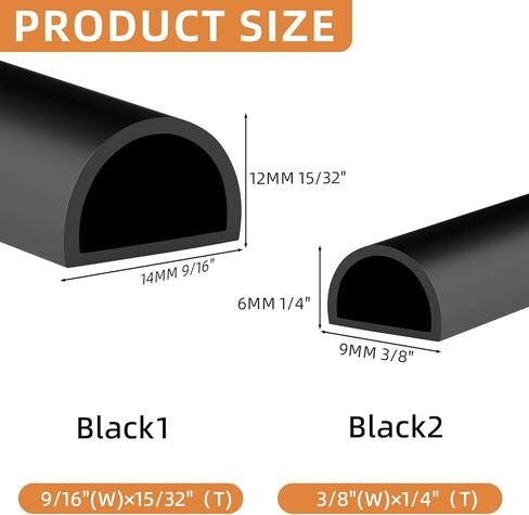 Silicone Weather Stripping Door Seal,D-Shaped Door Weather Stripping,Self Adhesive Door Insulation Strip,for Door Frame& Window Seal Large Gaps Soundproofing,9/6"W x 15/32"T (23FT,White1) in Saudi Arabia