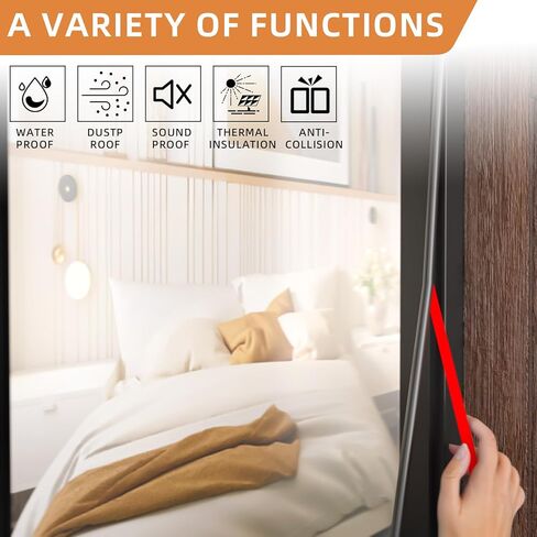Silicone Weather Stripping Door Seal,D-Shaped Door Weather Stripping,Self Adhesive Door Insulation Strip,for Door Frame& Window Seal Large Gaps Soundproofing,9/6"W x 15/32"T (23FT,White1) in Saudi Arabia
