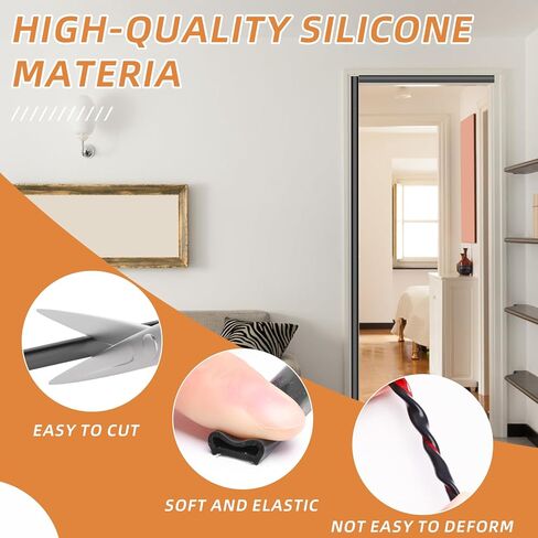 Silicone Weather Stripping Door Seal,D-Shaped Door Weather Stripping,Self Adhesive Door Insulation Strip,for Door Frame& Window Seal Large Gaps Soundproofing,9/6"W x 15/32"T (23FT,White1) in Saudi Arabia