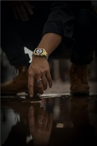 حافظة GELISHI متوافقة مع حافظة ساعة Apple مقاس 44 ملم، حافظة متينة من الفولاذ المقاوم للصدأ وغطاء معدني لساعة Series 6 SE 5 4، فضي in Kuwait