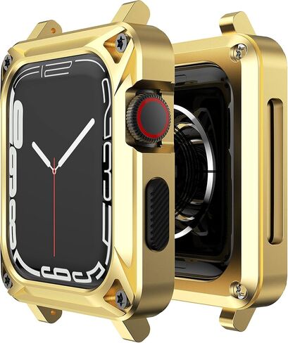 حافظة GELISHI متوافقة مع حافظة ساعة Apple مقاس 44 ملم، حافظة متينة من الفولاذ المقاوم للصدأ وغطاء معدني لساعة Series 6 SE 5 4، فضي in Kuwait