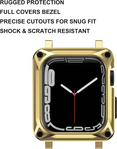 حافظة GELISHI متوافقة مع حافظة ساعة Apple مقاس 44 ملم، حافظة متينة من الفولاذ المقاوم للصدأ وغطاء معدني لساعة Series 6 SE 5 4، فضي in Kuwait