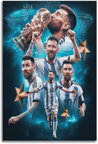 VCLUST Messi Poster Soccer Poster Art Decor Painting Aesthetic Wall Art Canvas for Bedroom Decor 16x24inch(40x60cm) in Saudi Arabia
