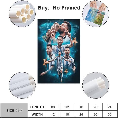VCLUST Messi Poster Soccer Poster Art Decor Painting Aesthetic Wall Art Canvas for Bedroom Decor 16x24inch(40x60cm) in Saudi Arabia