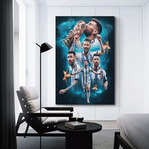VCLUST Messi Poster Soccer Poster Art Decor Painting Aesthetic Wall Art Canvas for Bedroom Decor 16x24inch(40x60cm) in Saudi Arabia