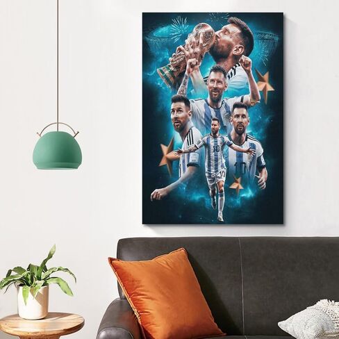VCLUST Messi Poster Soccer Poster Art Decor Painting Aesthetic Wall Art Canvas for Bedroom Decor 16x24inch(40x60cm) in Saudi Arabia